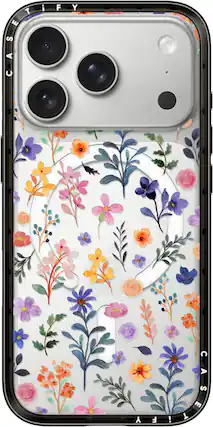 Front. CASETiFY - Compact Case MagSafe Compatible for Apple iPhone 18 Pro and 17 Pro Devices - The Wildflowers.