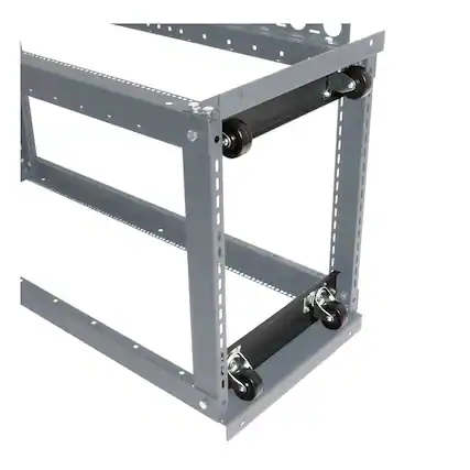 Front. RackSolutions - RackSolutions Caster Kit for 24in (W) 111 Open Frame Rack - Black.