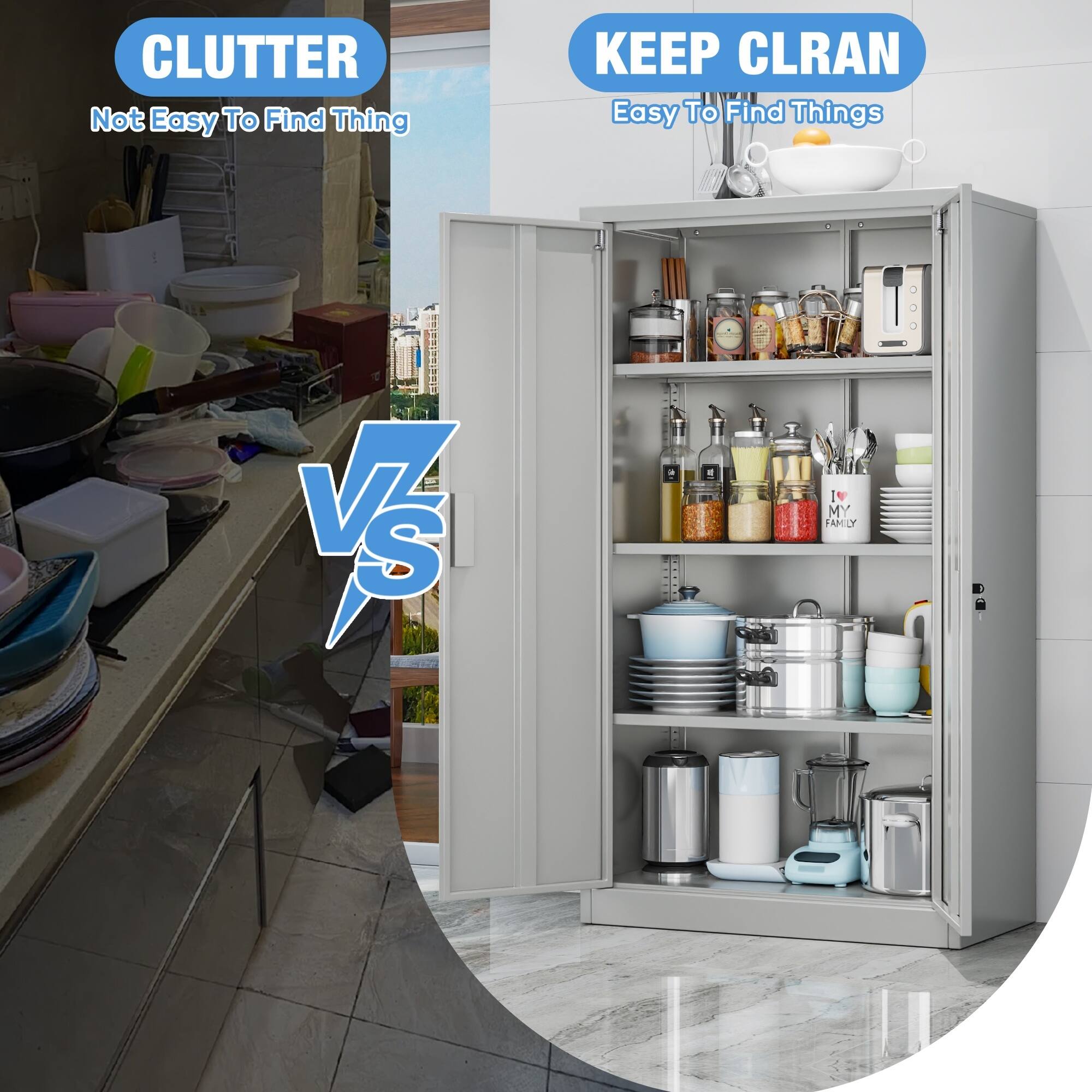 CLUTTER  
Not Easy To Find Thing  

VS  

KEEP CLUTAN  
Easy To Find Things