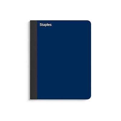 Front. Staples - Premium Composition Notebook, 7.5" x 9.75", College Ruled, 100 Sheets - Blue.