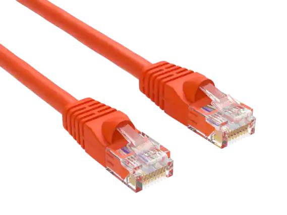 Front. Cable Leader - Cat 6 Crossover Ethernet Cable, 24 AWG Snagless RJ45, Gigabit for PC to PC, Switch to Switch, Router - Orange.