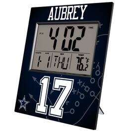 Keyscaper - Brandon Aubrey Dallas Cowboys Digital Desk & Wall Clock - Multicolor