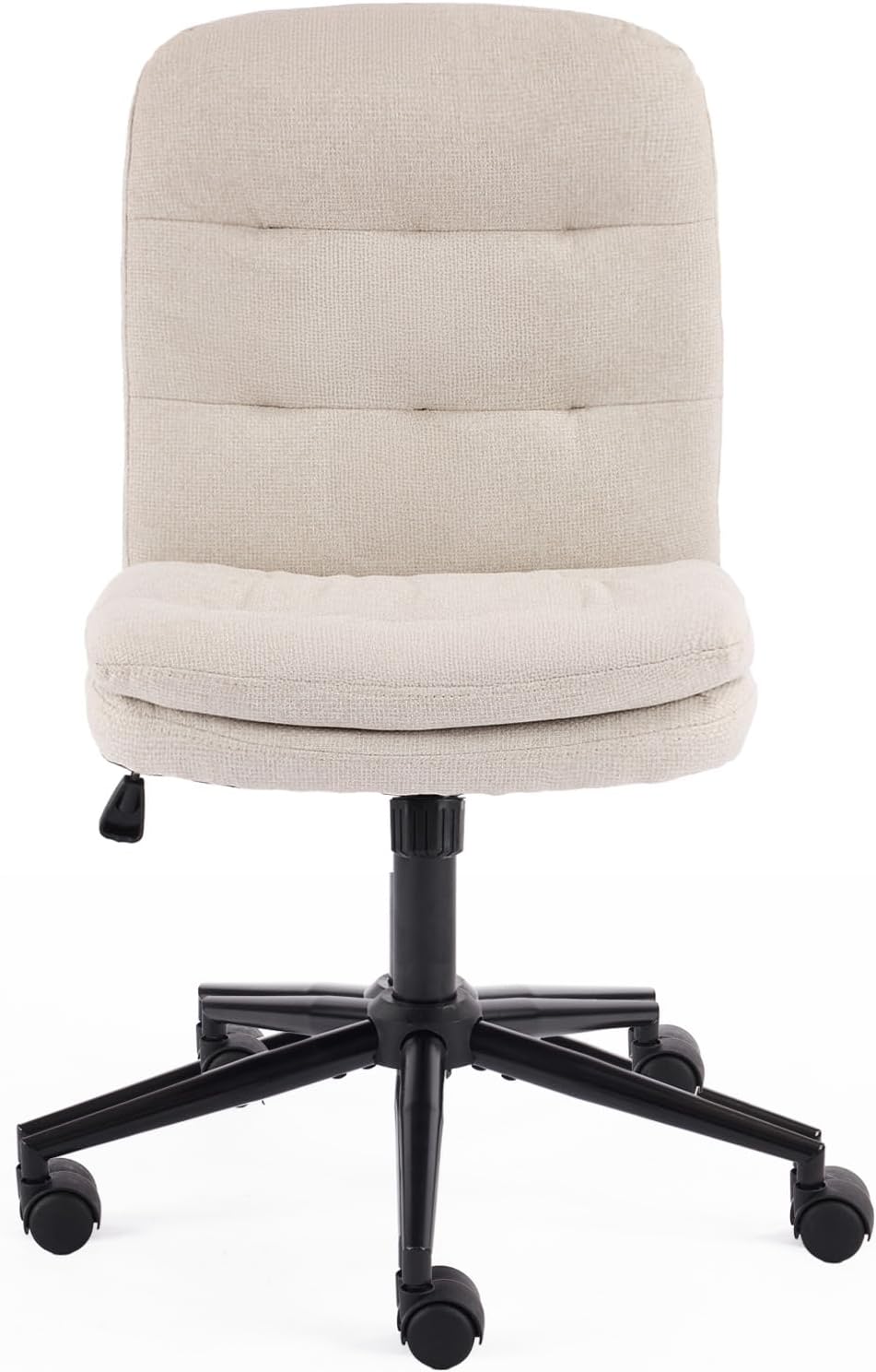 Alt View 8. Winado - Mid Back Armless Rolling Cross Legged Chair Wheels 360° Swivel Adjustable Height for Computer Office Desk Makeup Chair - Beige.