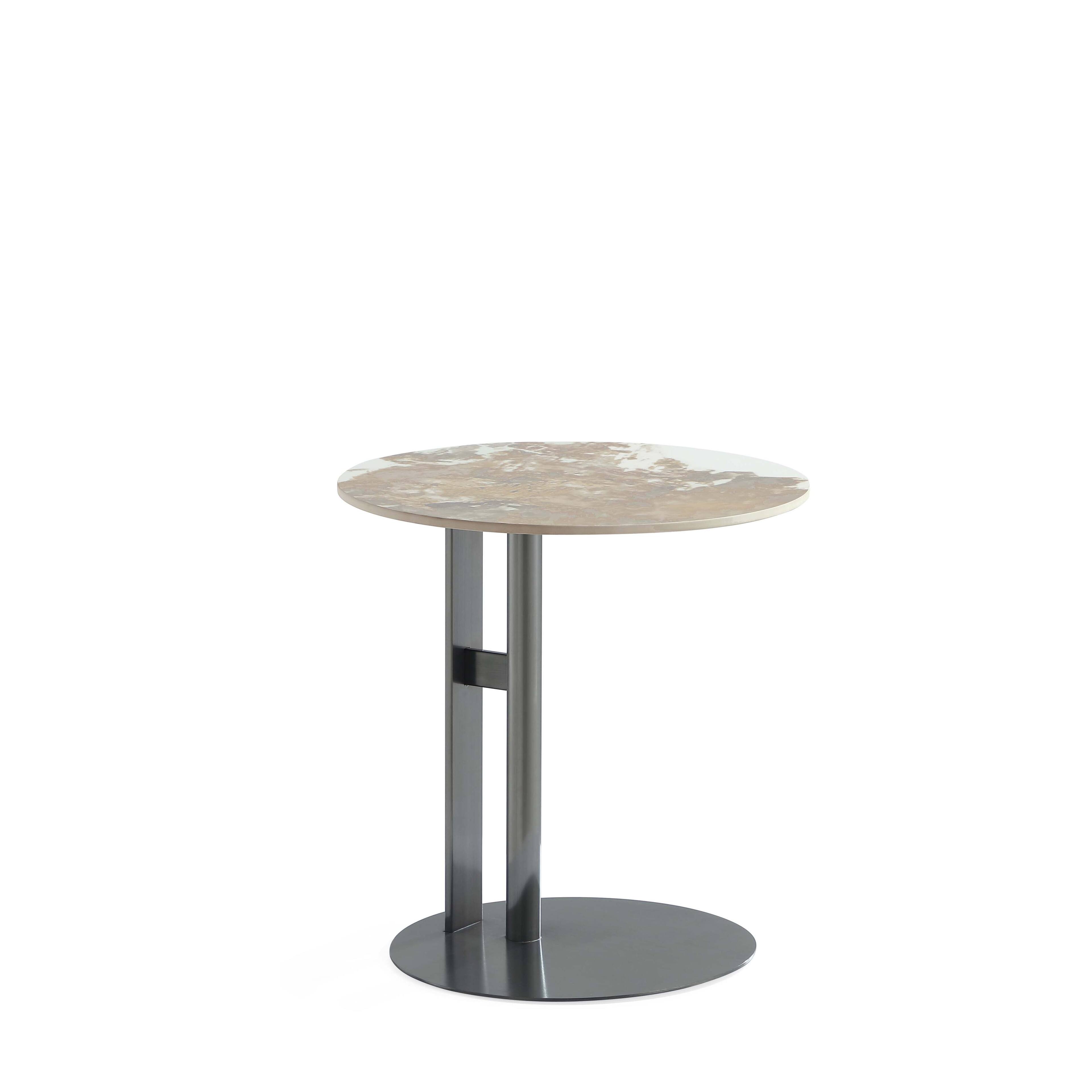 Alt View 2. Manhattan Comfort - Alondra Modern Glam Sintered Stone Top End Table - Black.