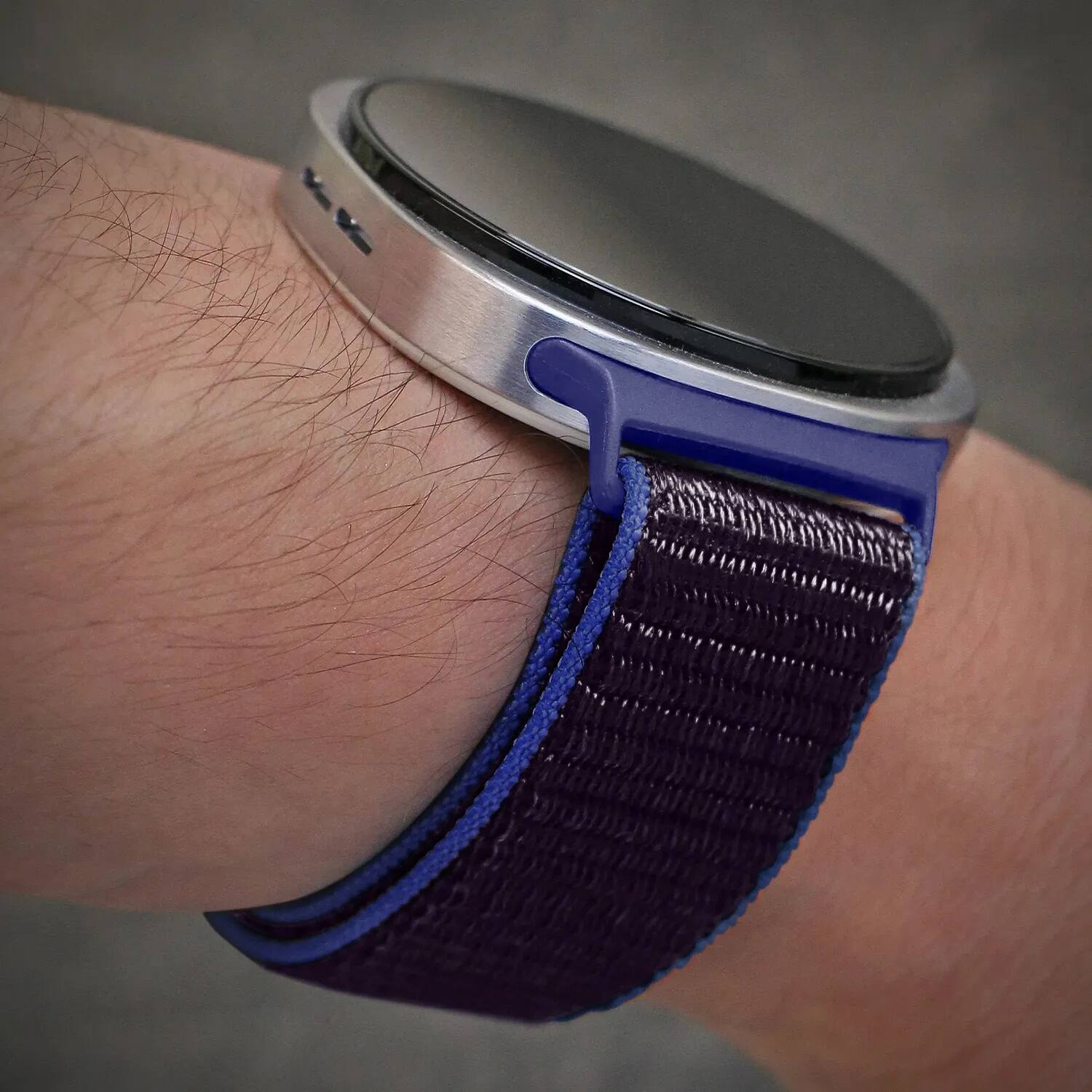 Left. StrapsCo - Nylon Comfort Watch Band Strap For Samsung Galaxy Watch 8 - Indigo.