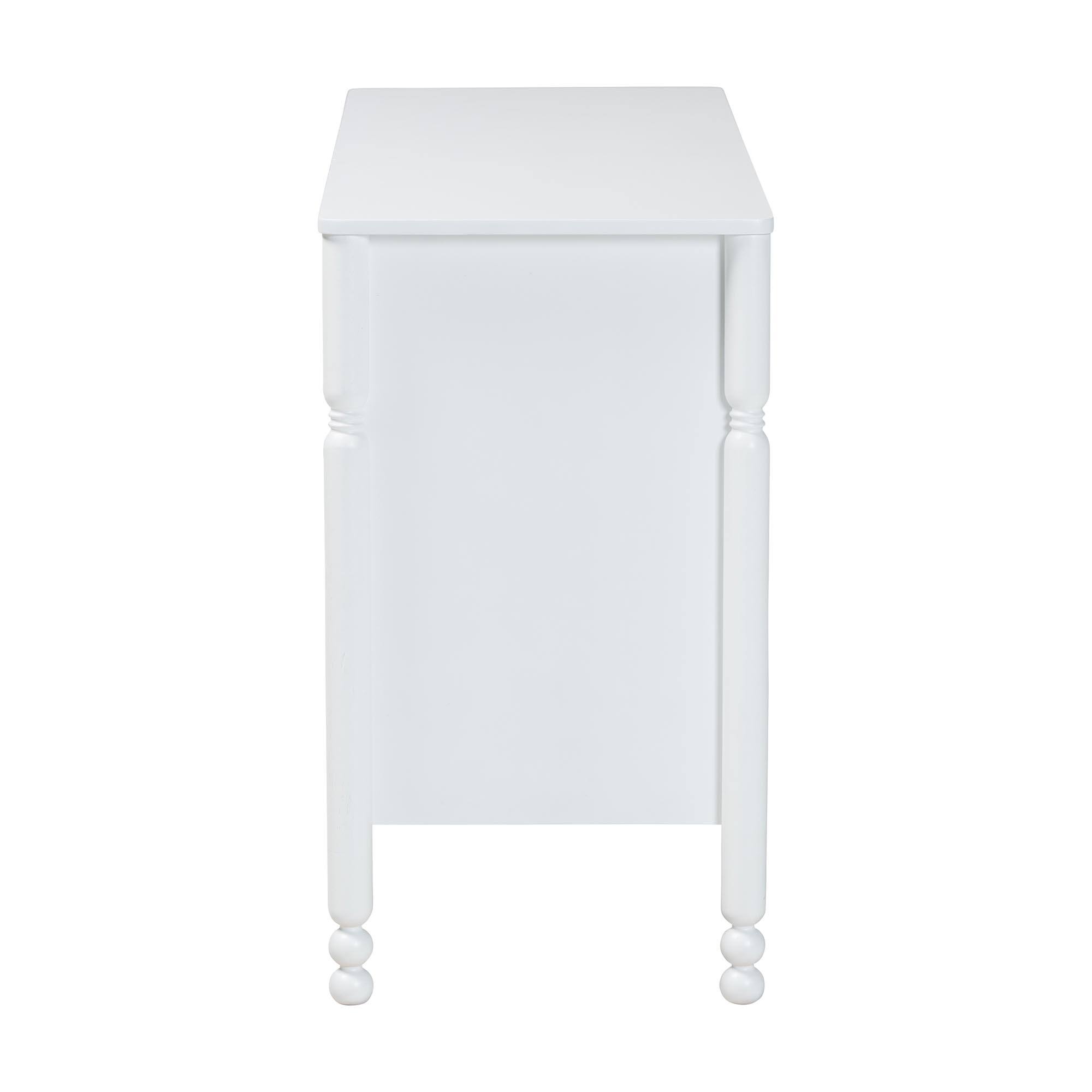 Alt View 1. Baxton Studio - Hoffman Dresser - 6-Drawer Horizontal Storage Cabinet with Scalloped Apron and Turned Legs for Bedroom - White.