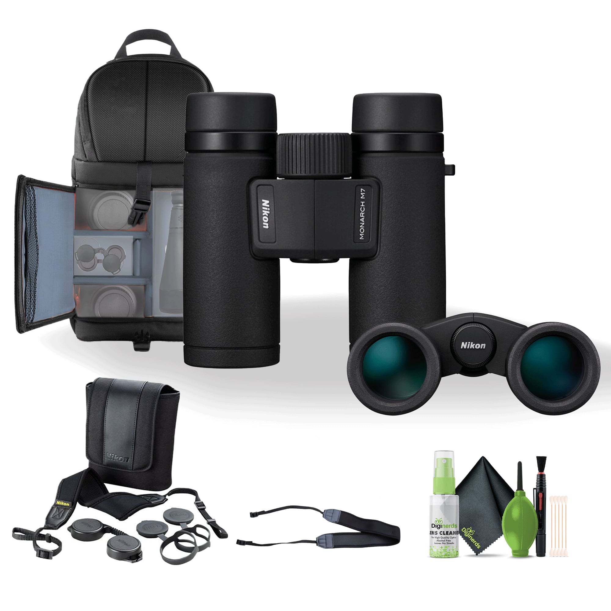 Nikon - 8x30 Monarch M7 Binoculars Bundle With Neck Strap + Backpack And More