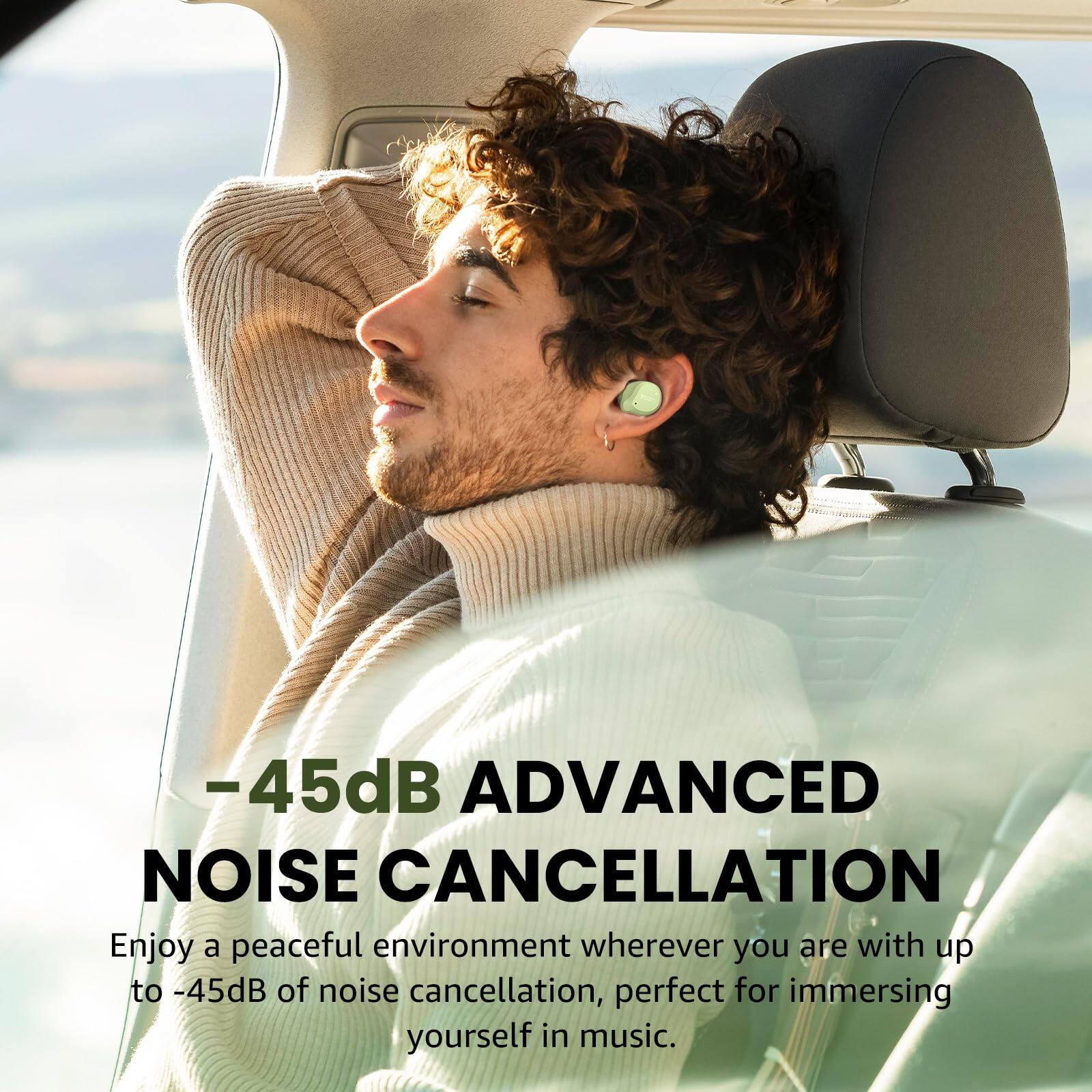-45dB ADVANCED NOISE CANCELLATION

Enjoy a peaceful environment wherever you are with up to -45dB of noise cancellation, perfect for immersing yourself in music.