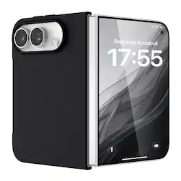 Ornarto - for iPhone Duo Case, Magnetic Slim Liquid Silicone Soft Gel Rubber Shockproof Protective Case - Black
