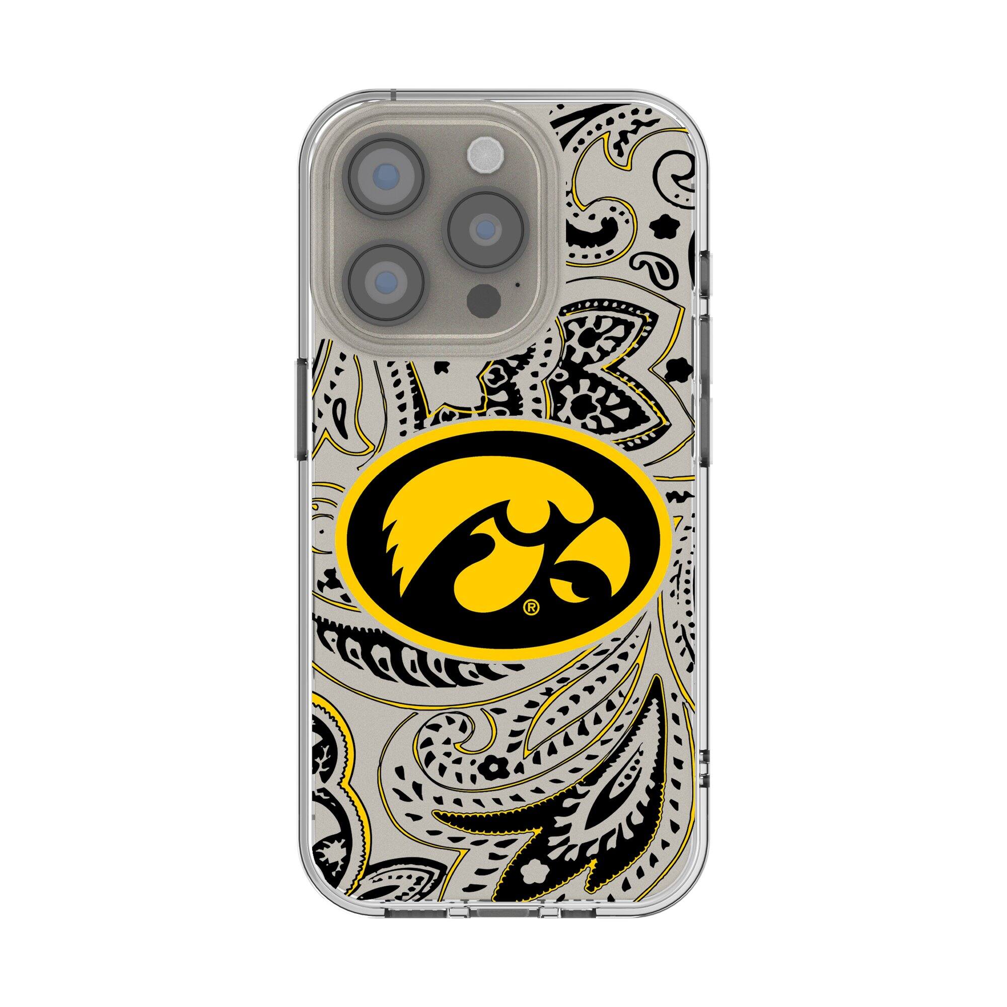Front. Keyscaper - Iowa Hawkeyes iPhone Paisley Design Clear Case - 13 mini - Multicolor.