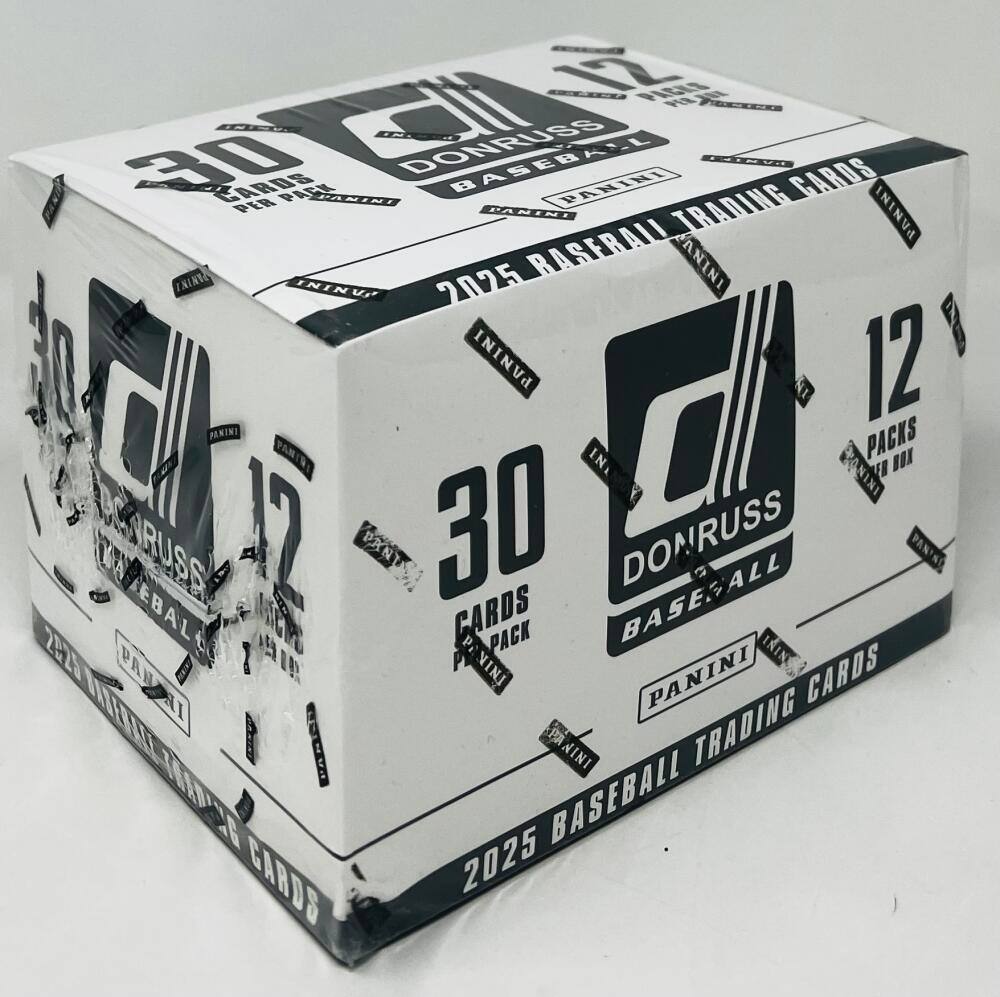 PAGES 30 DONRUSS CARDS BASEBALL PANINI CARDS PER POLICENTE TRADING PANINI BASEBALL 2025 PANINI 12 PACKS IN A BOX 30 CARDS PER PACK DONRUSS BASEBALL TRADING CARDS 2025