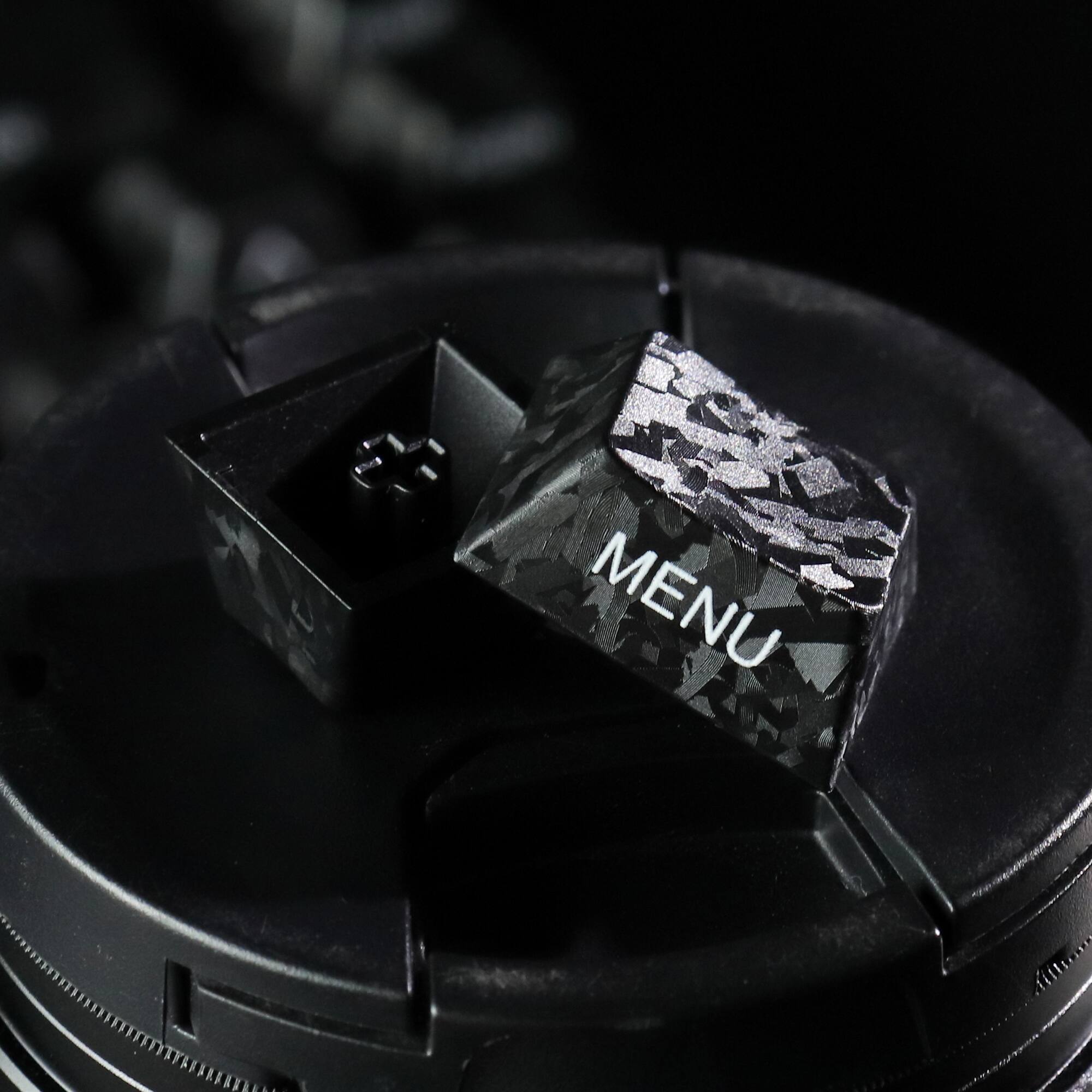Back. Womier - ABS Keycaps, 109-Key Carbon Fiber Patterned Transparent Keycap Set Cherry Profile for 60 65 75 Layout Mechnical Keyboard - Black.