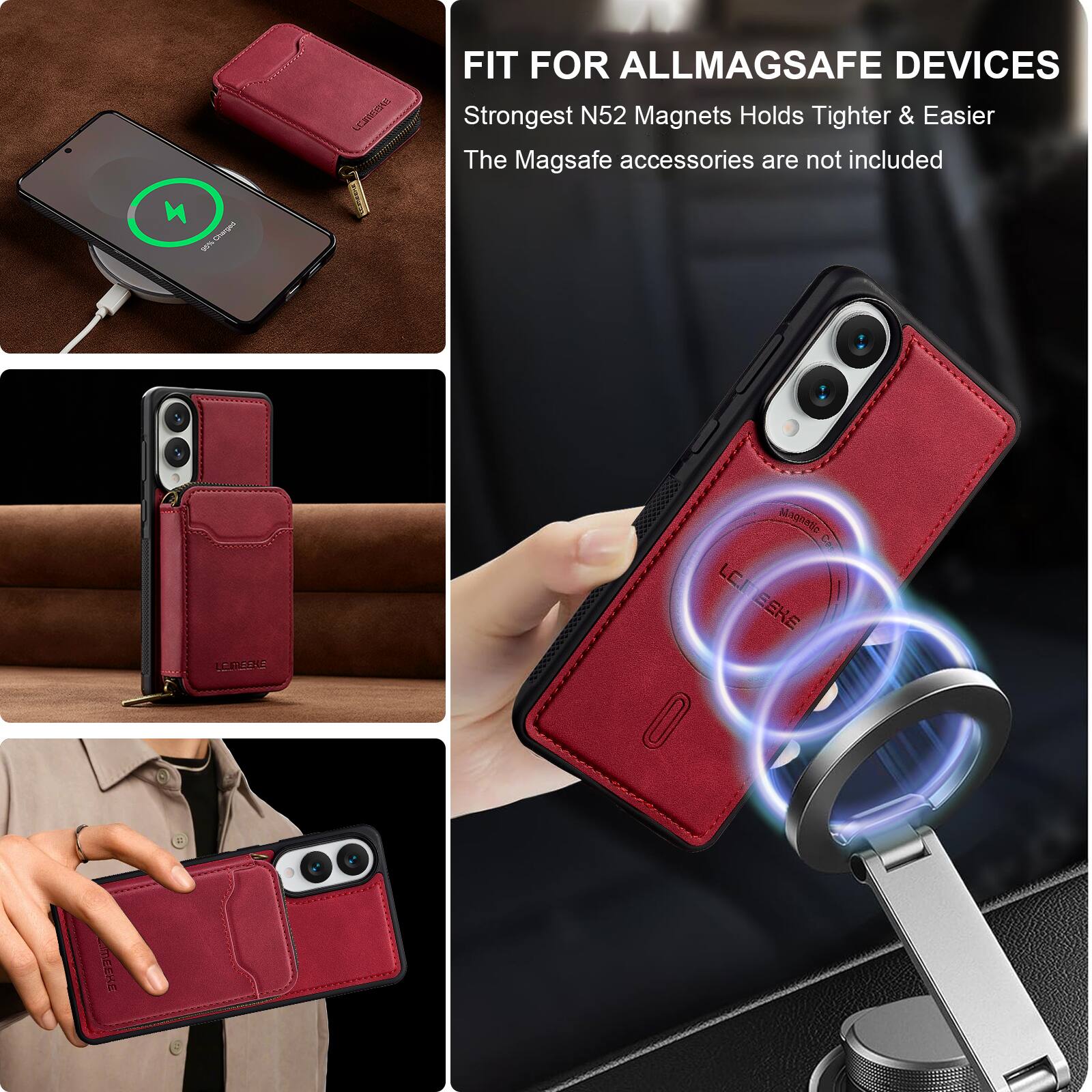 FIT FOR ALLMAGSAFE DEVICES  
Strongest N52 Magnets Holds Tighter & Easier  
The Magsafe accessories are not included