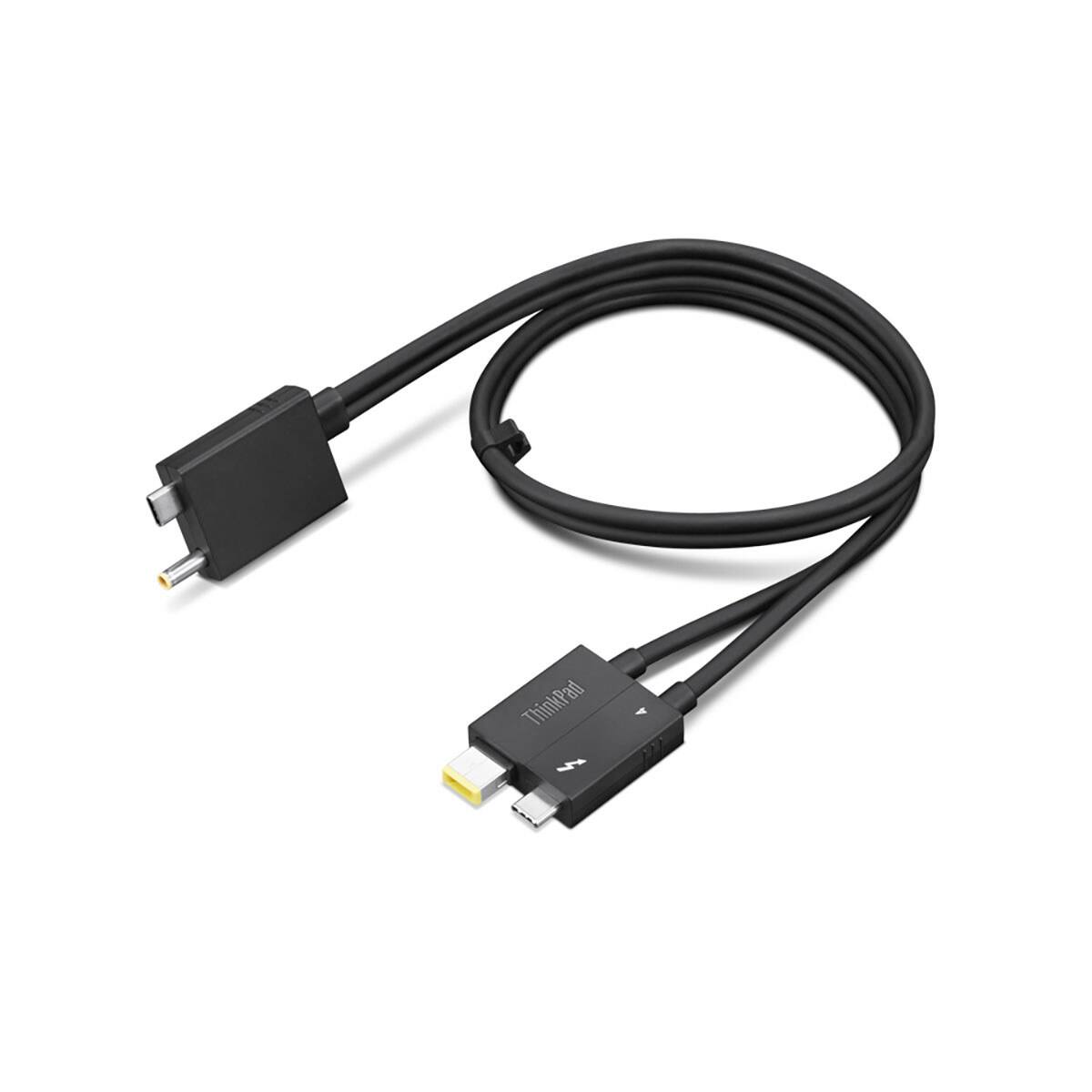 Alt View 1. Lenovo - Lenovo 2.3' 230W Thunderbolt 4 USB-C Split Cable for WorkStation Dock.