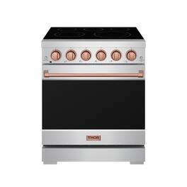 Gordon Ramsay Series by Thor Kitchen 4.55 Cu. Ft Freestanding Electric Range with Rose Gold Hardware - Stainless Steel