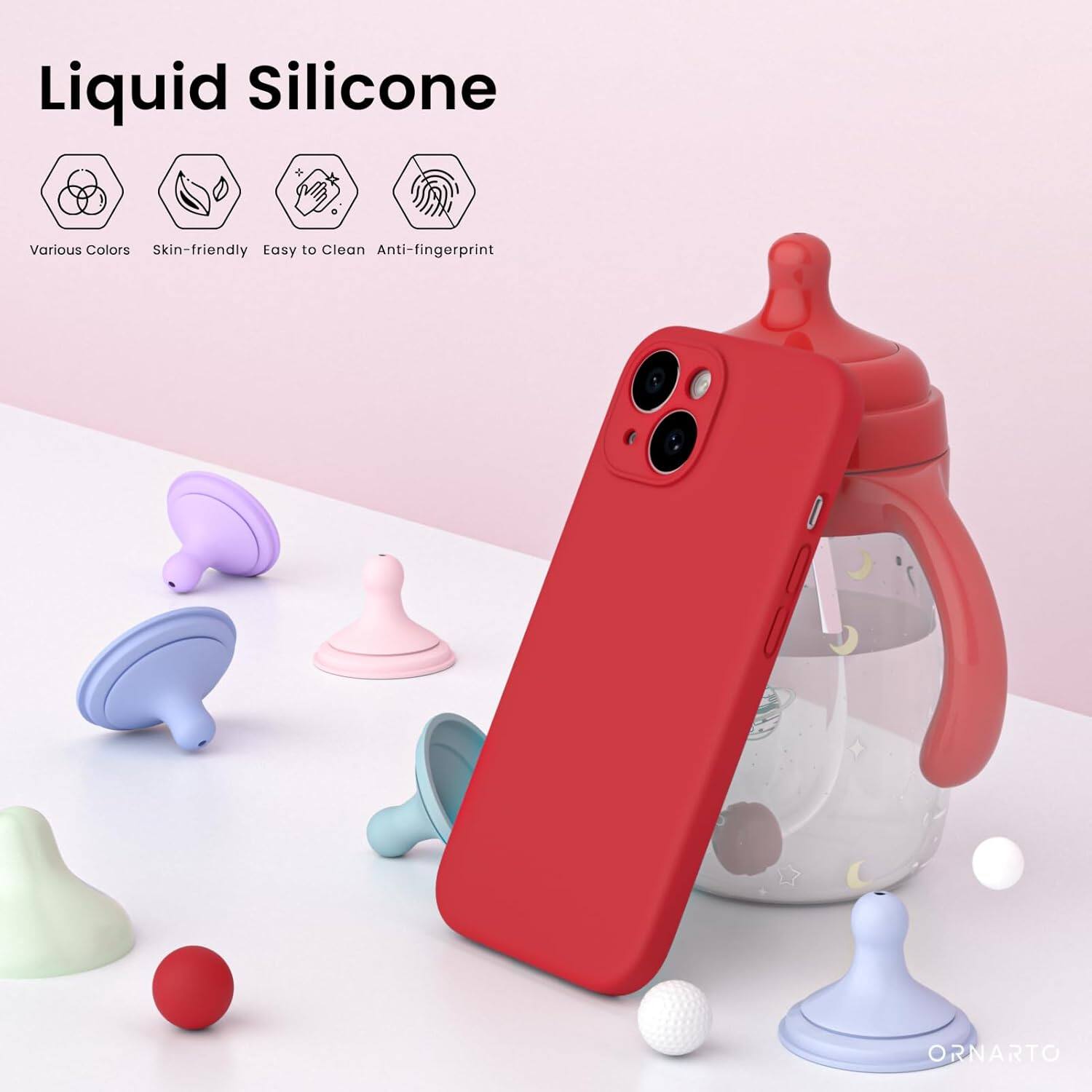 Liquid Silicone, Various Colors, Skin-friendly, Easy to Clean, Anti-fingerprint, ORNARTO