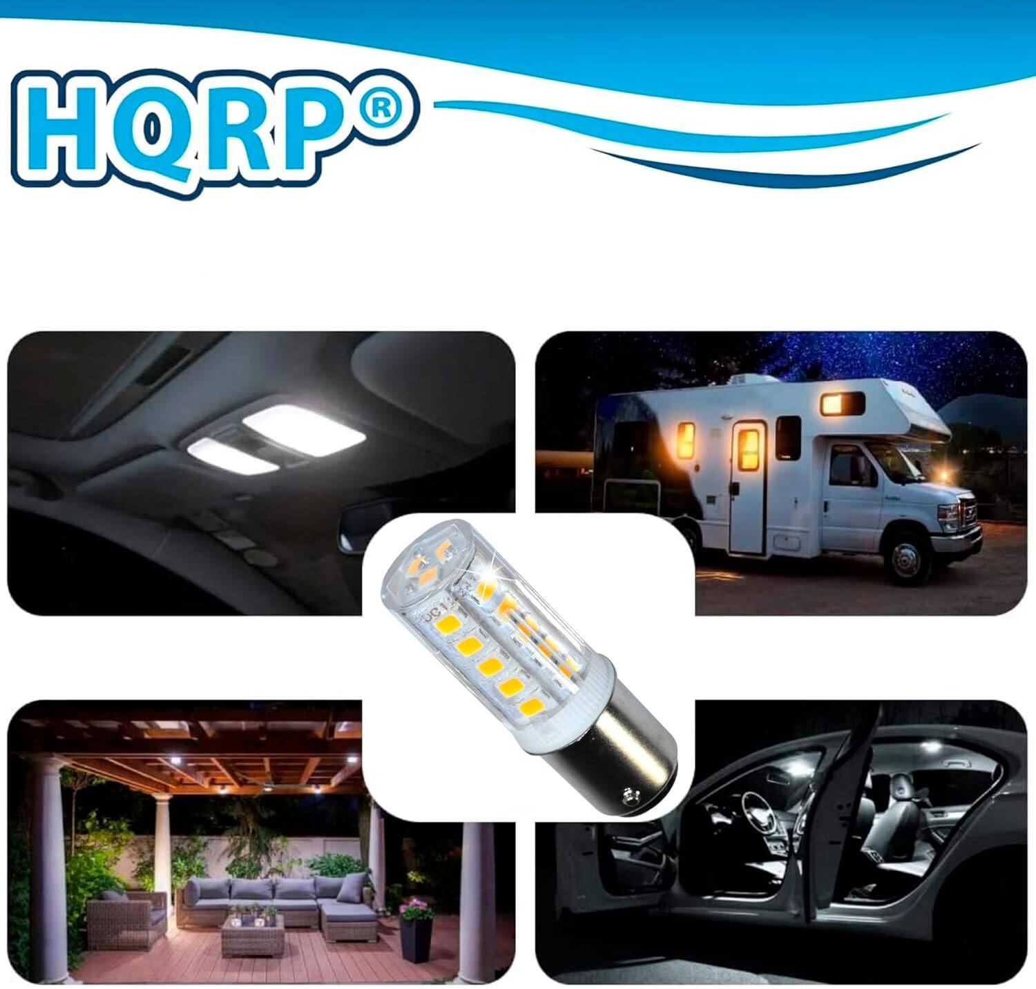 Alt View 2. HQRP - HQRP Navigation and Anchor Light Ba15d Bayonet Base 24LEDs Dual Contact SMD LED Bulb Warm White 12-24 Volt DC.