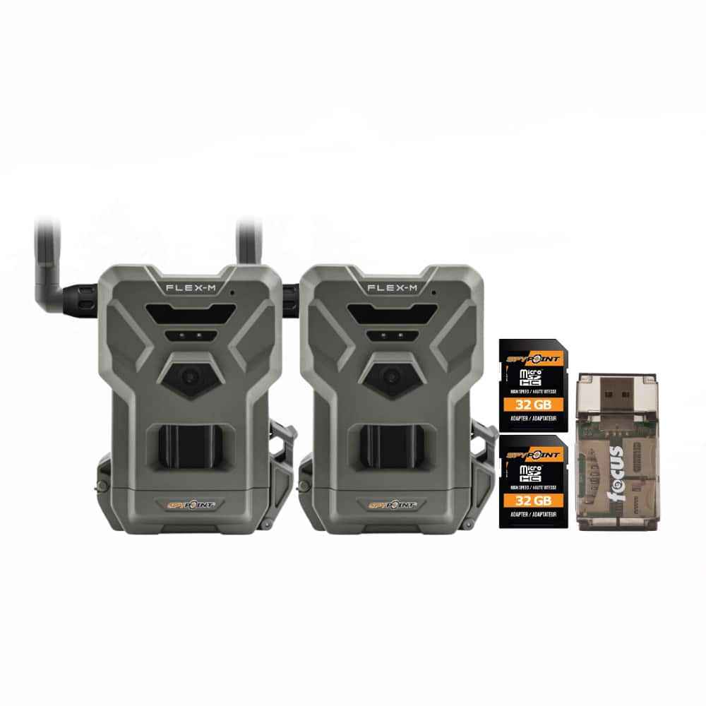 Spypoint - Flex-M Night Vision Dual-Sim LTE 28MP Cellular Trail Camera Bundle