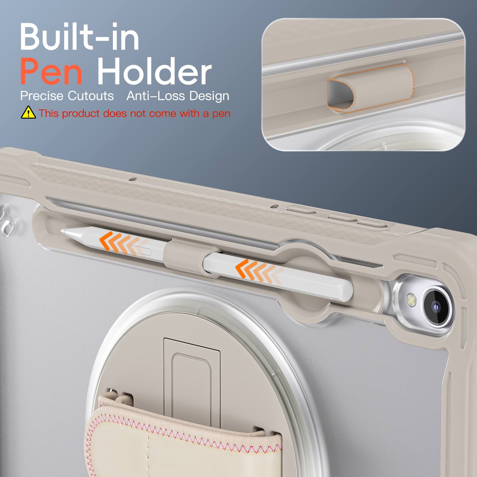 Built-in Pen Holder  
Precise Cutouts  
Anti-Loss Design  
⚠️ This product does not come with a pen