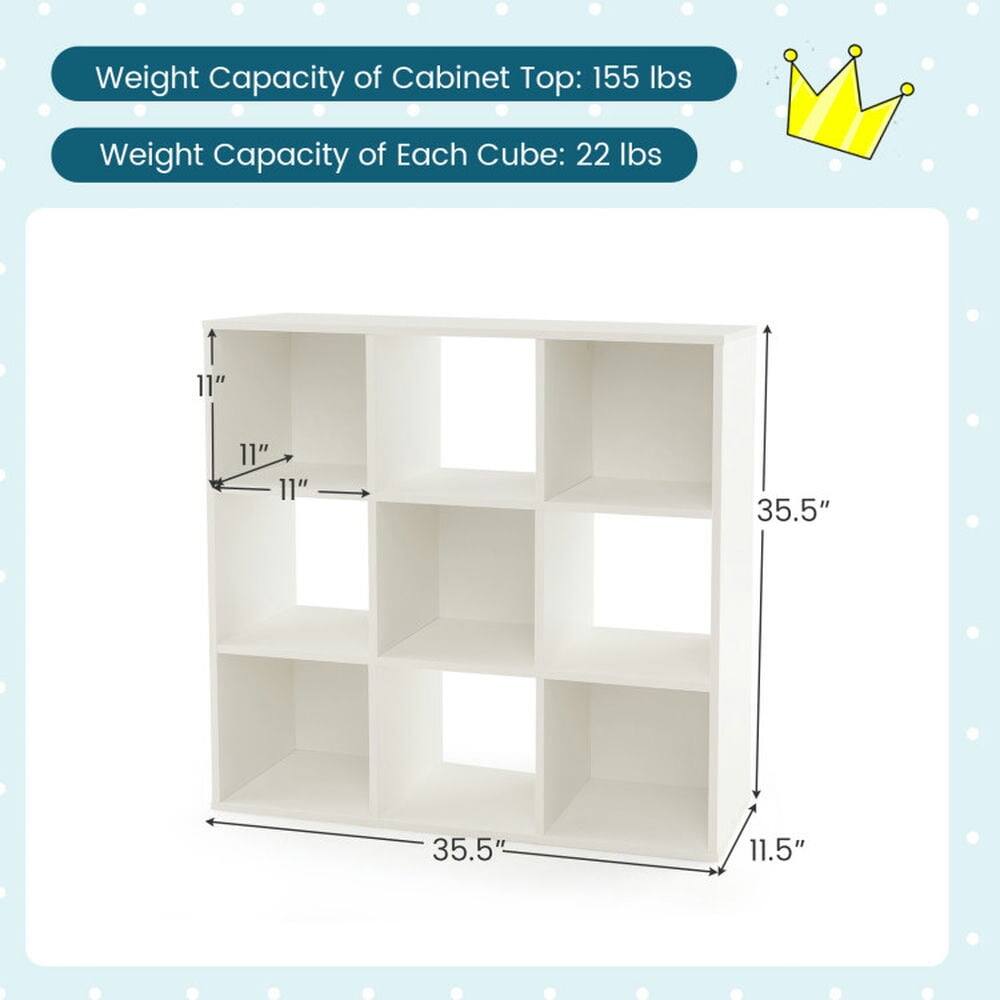 Weight Capacity of Cabinet Top: 155 lbs  
Weight Capacity of Each Cube: 22 lbs  

Dimensions:  
- Height: 35.5"  
- Width: 35.5"  
- Depth: 11.5"  
- Cube Size: 11" x 11" x 11"