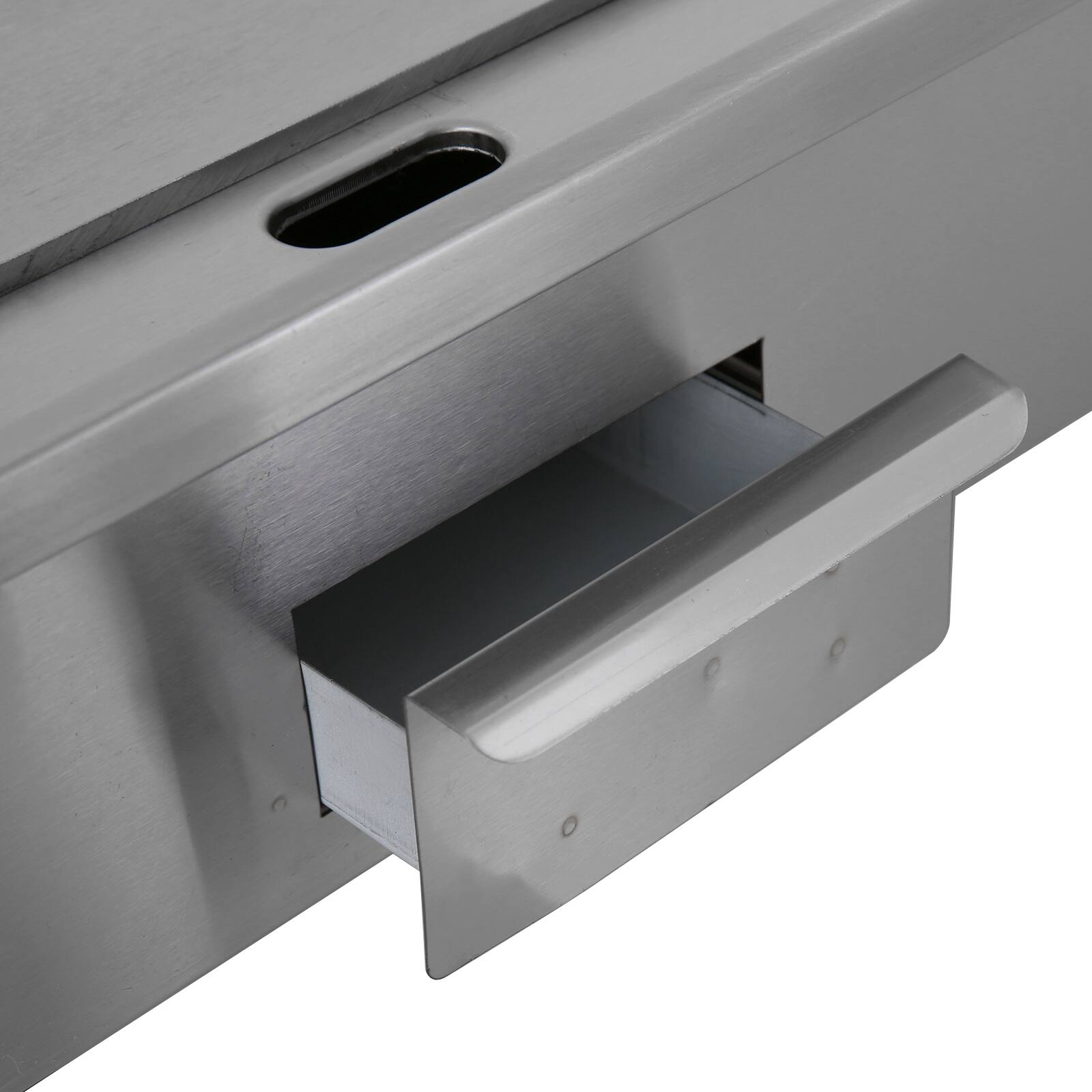 Alt View 8. Topteng - 22" Commercial Electric Griddle - 3000W, 8mm Cast Iron, Adjustable 50-300°C, 110V for Restaurant & Home Kitchen - Silver.