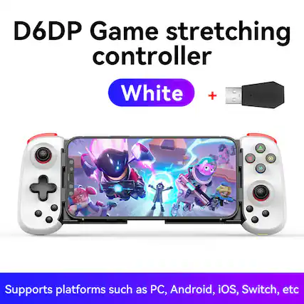 D6DP Game stretching controller White + D T S Supports platforms such as PC, Android, iOS, Switch, etc