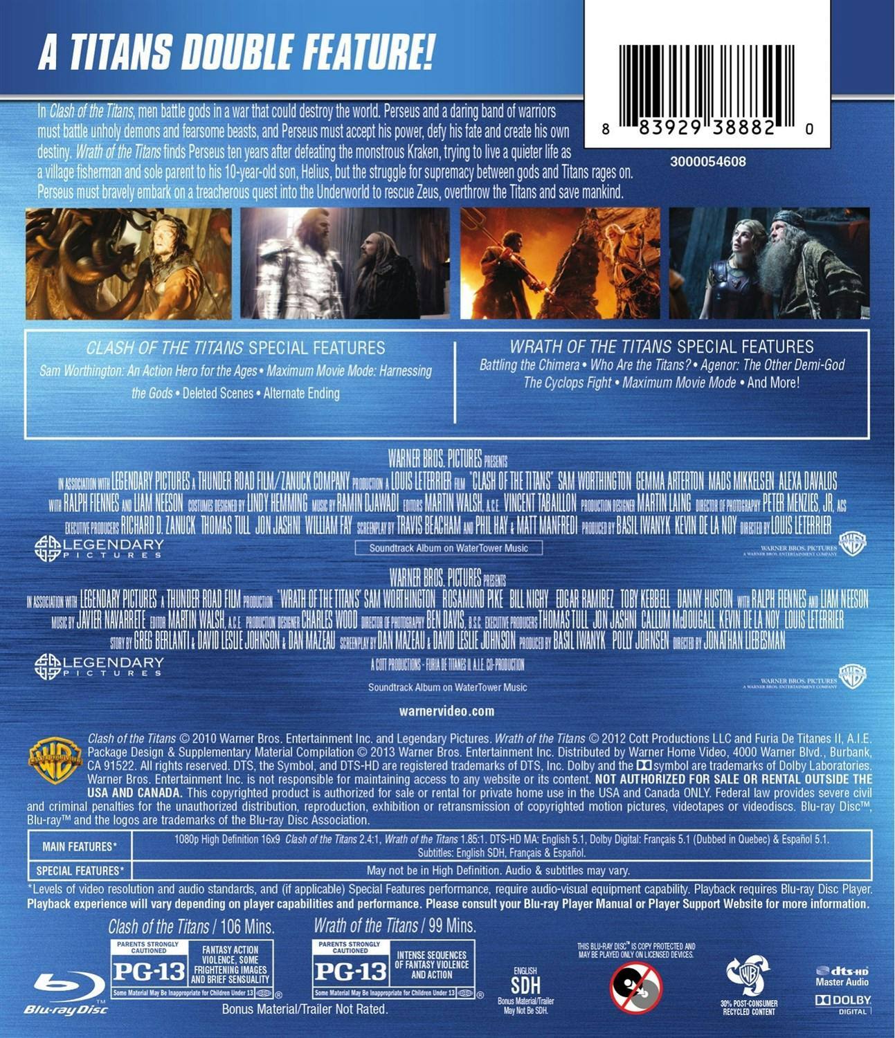 Back. Clash of the Titans (Blu-ray Double Feature) [Blu-ray].