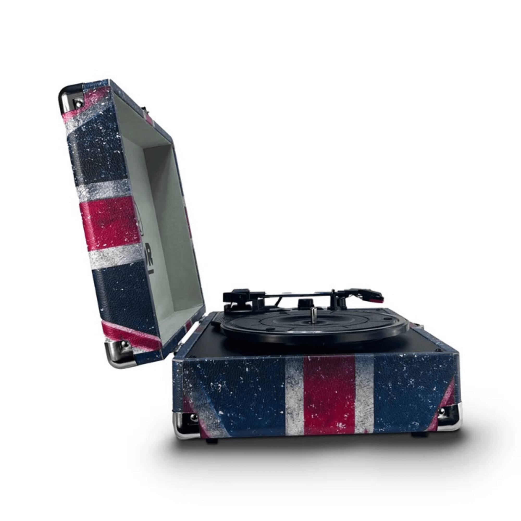 Alt View 2. Victor Audio - Metro Plus Portable Dual Bluetooth Suitcase Turntable - UK.