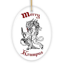 OrnamentallyYou - Merry Krampus Folklore Christmas Ornament Oval Version - Multi-colored