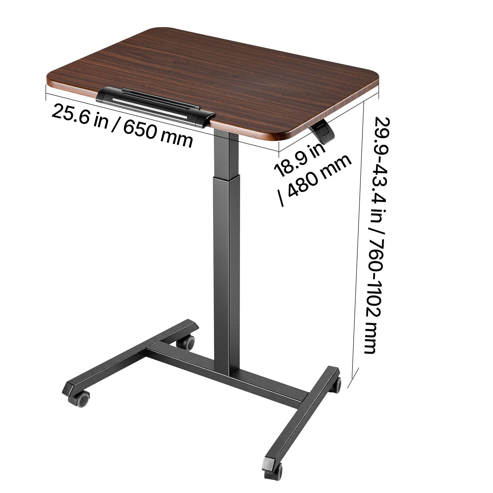 25.6 in / 650 mm  
18.9 in / 480 mm  
29.9-43.4 in / 760-1102 mm