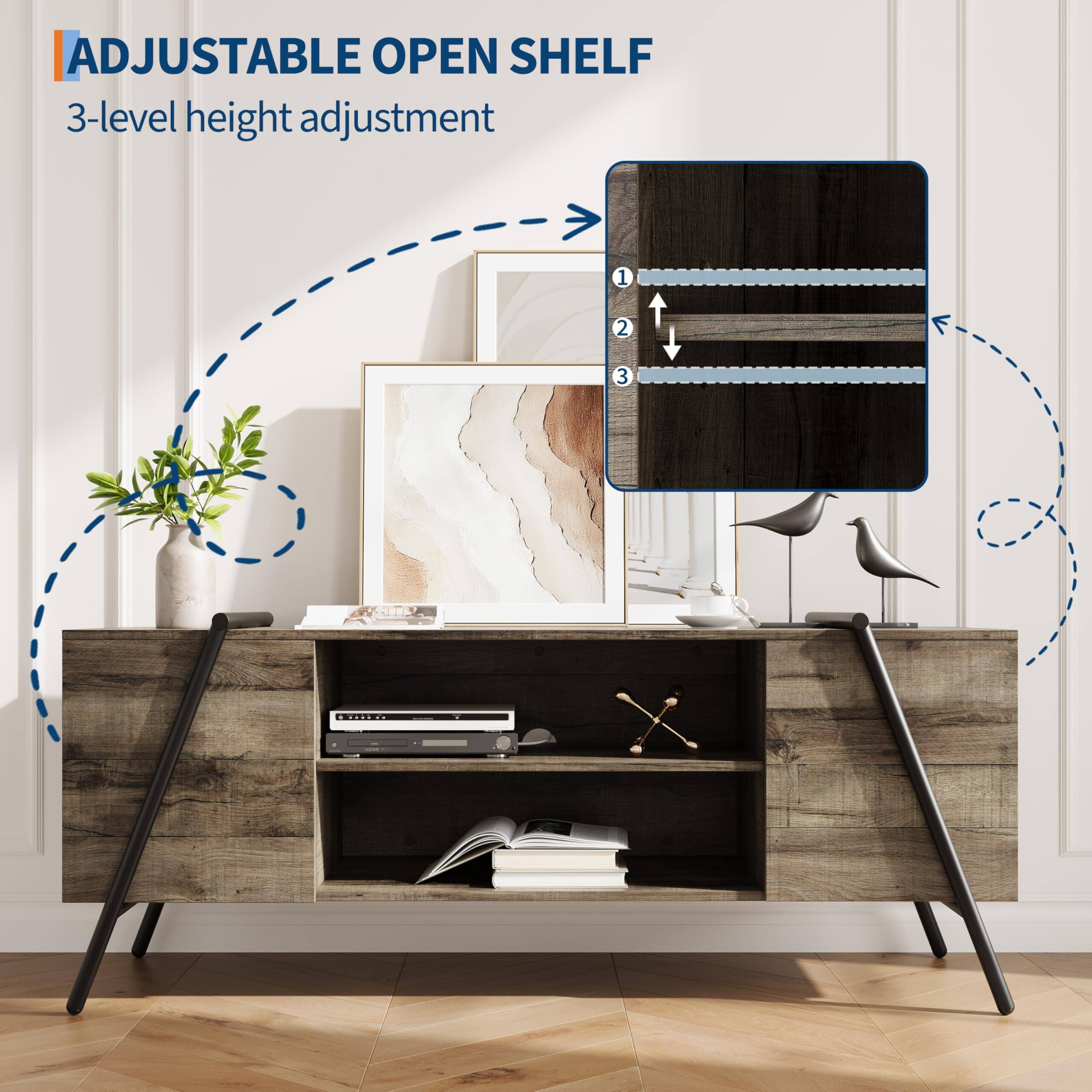 ADJUSTABLE OPEN SHELF  
3-level height adjustment