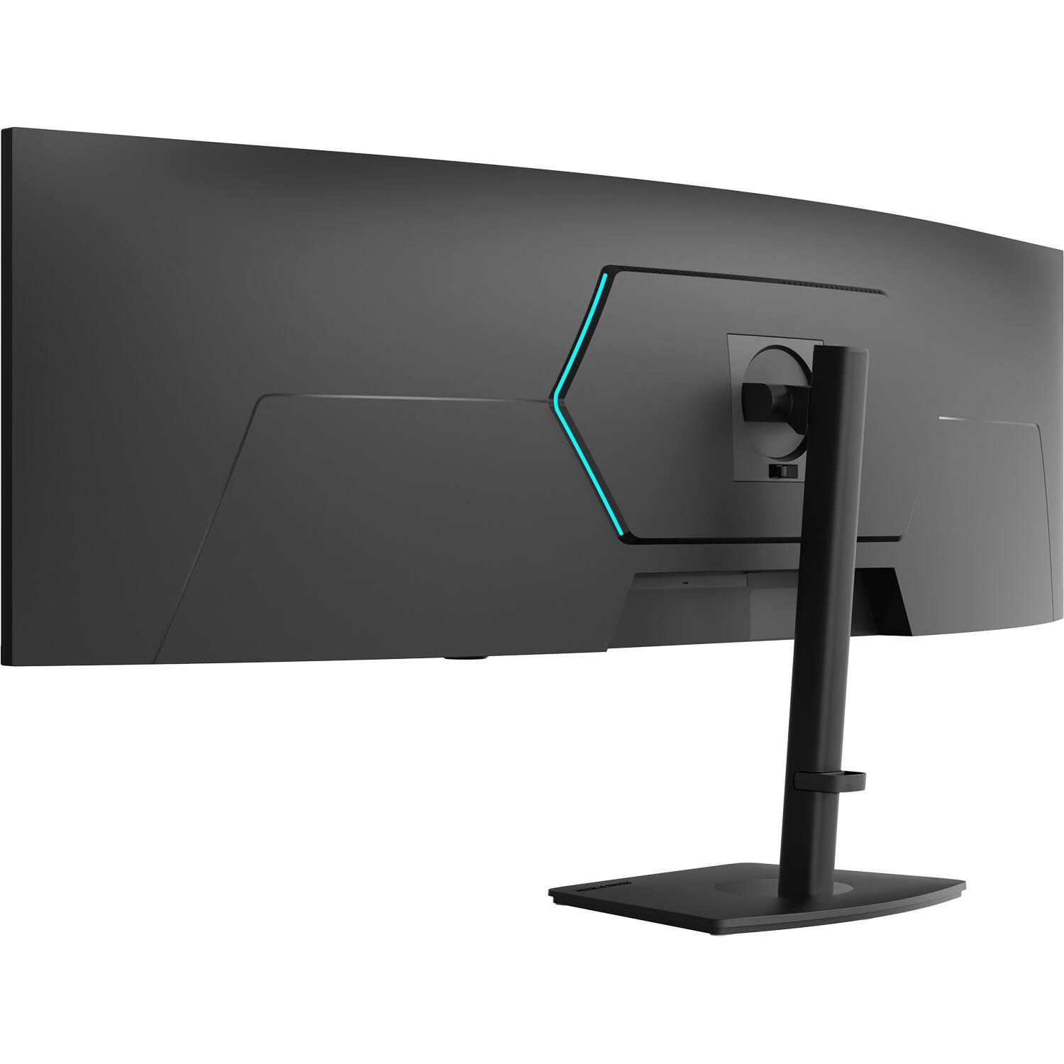 Left. Deco Gear - Deco Gear 49" Super Ultrawide Dual-QHD 5120×1440 1500R Curved Monitor 120Hz HDR, 1ms MPRT, FreeSync, USB-C 65W, KVM - Black.
