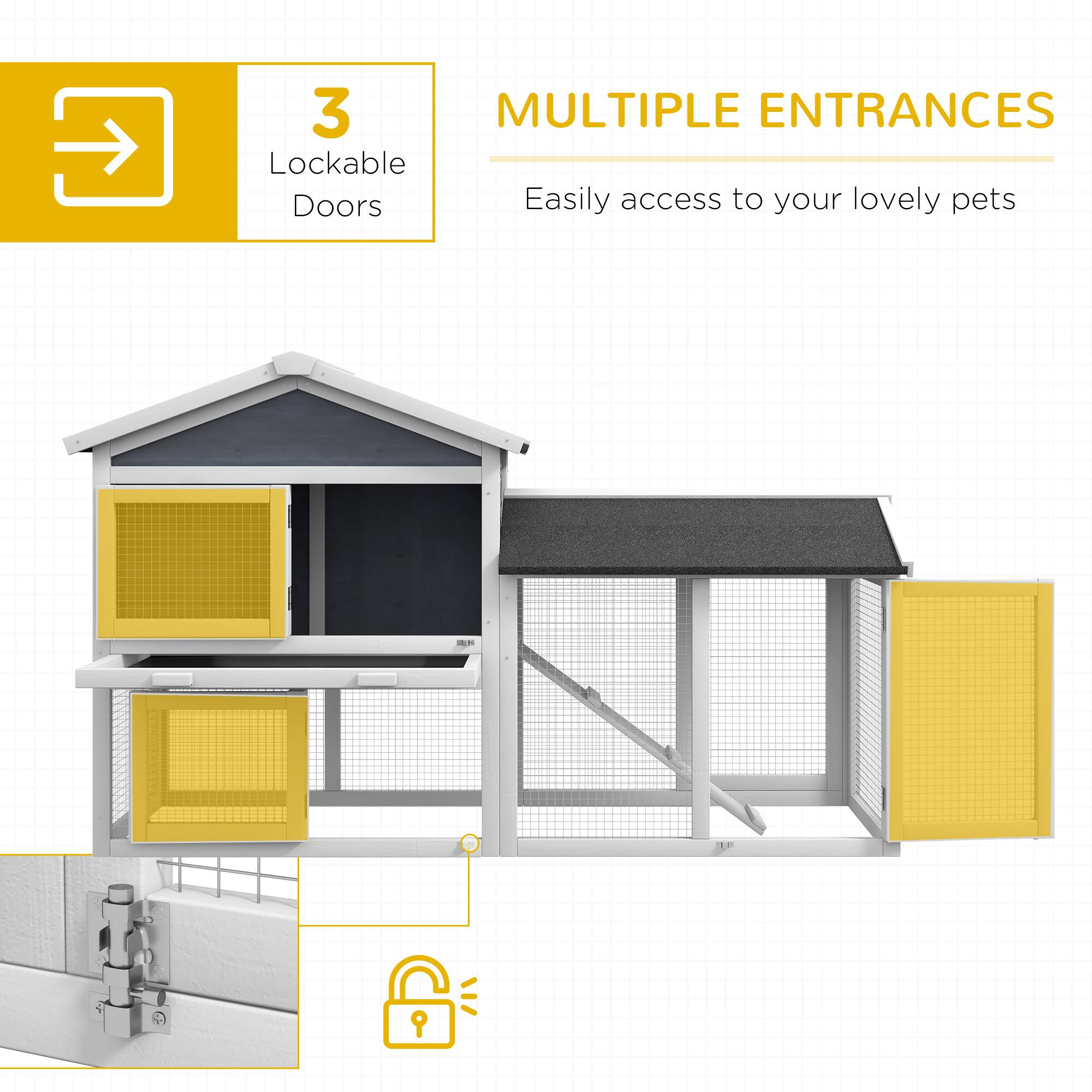 3 Lockable Doors

MULTIPLE ENTRANCES

Easily access to your lovely pets