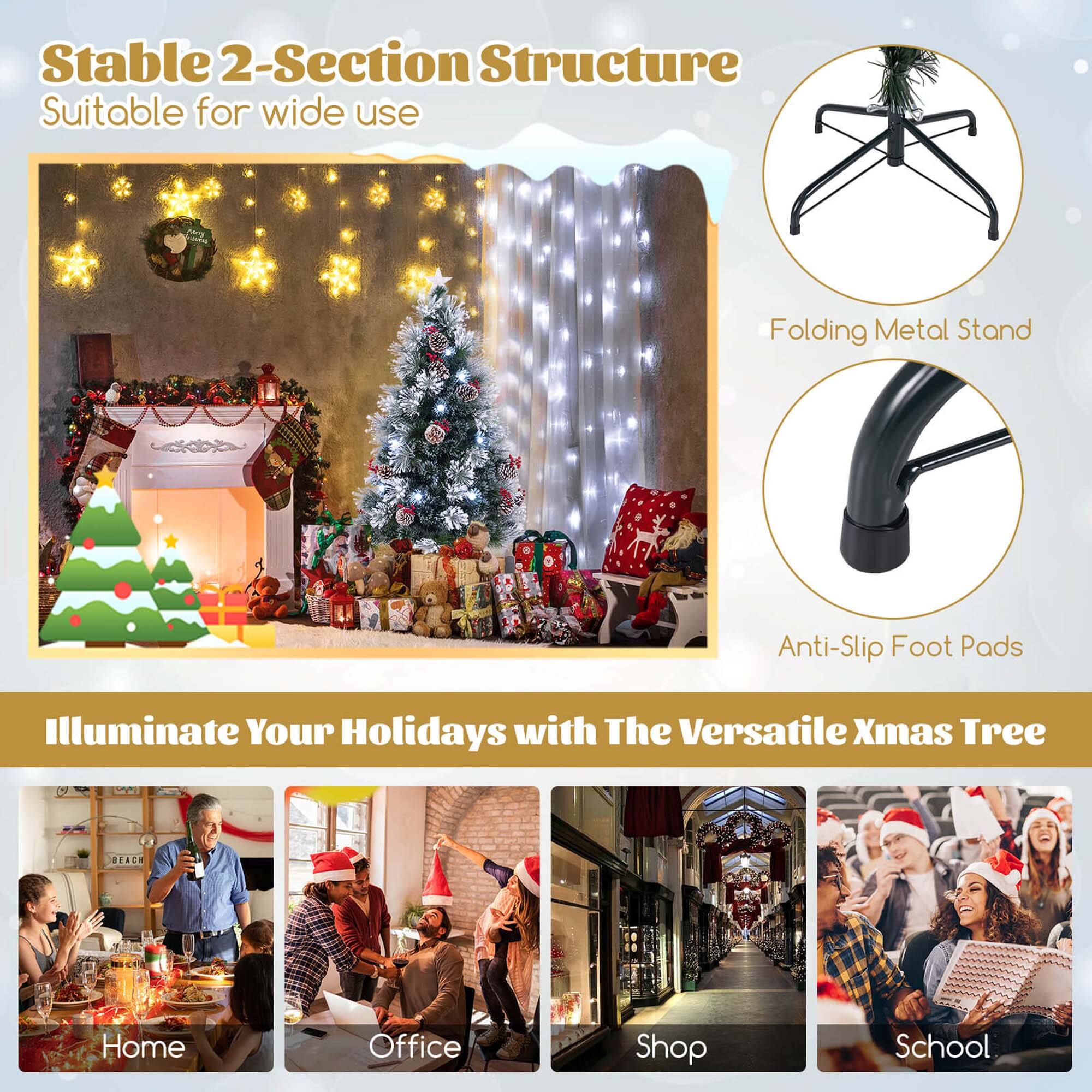 Stable 2-Section Structure Suitable for wide use

Folding Metal Stand

Anti-Slip Foot Pads

Illuminate Your Holidays with The Versatile Xmas Tree

Home

Office

Shop

School