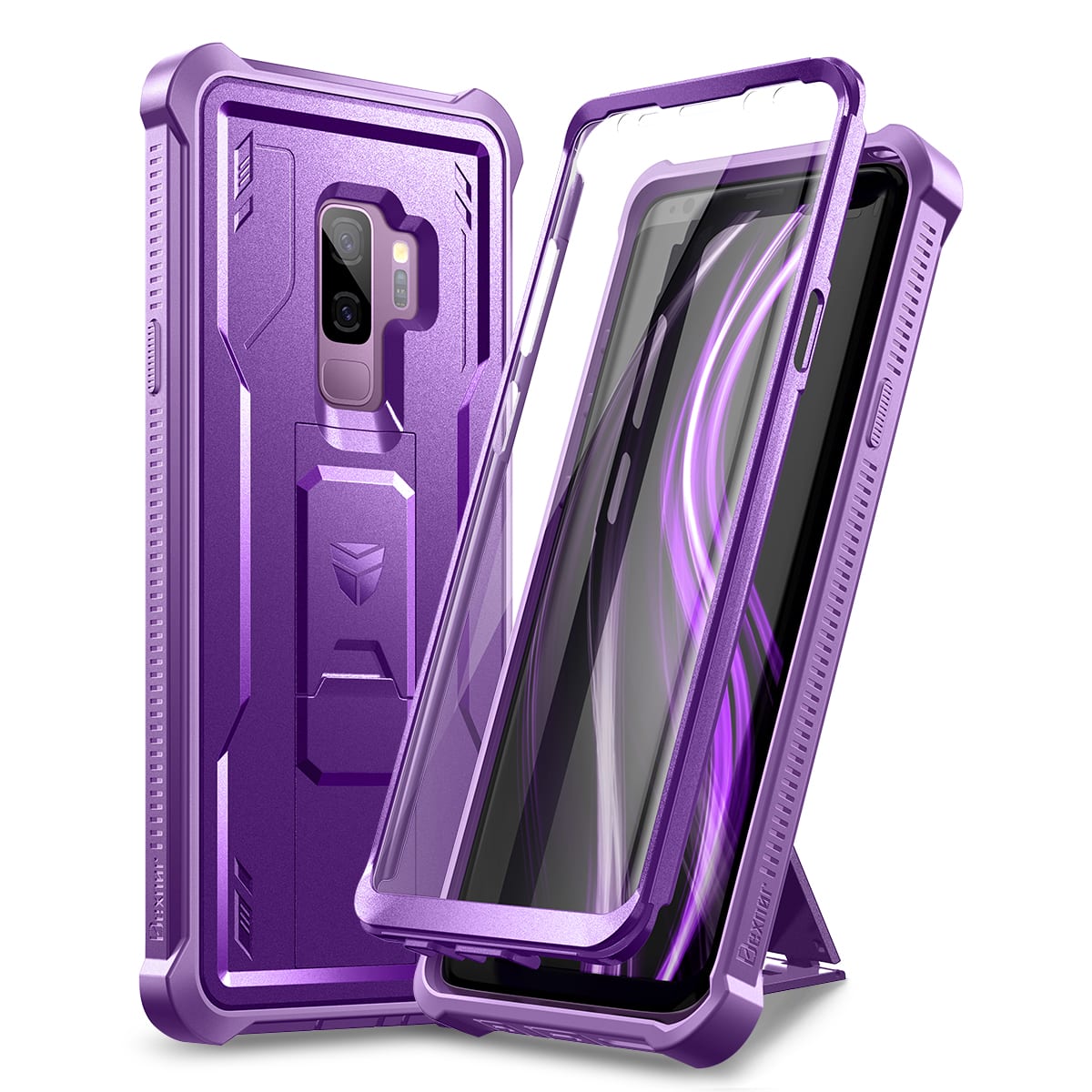 Dexnor - Case for Samsung Galaxy S9+ Plus Heavy Duty Military Grade Protection Shockproof Protective Cover - Aurora Purple