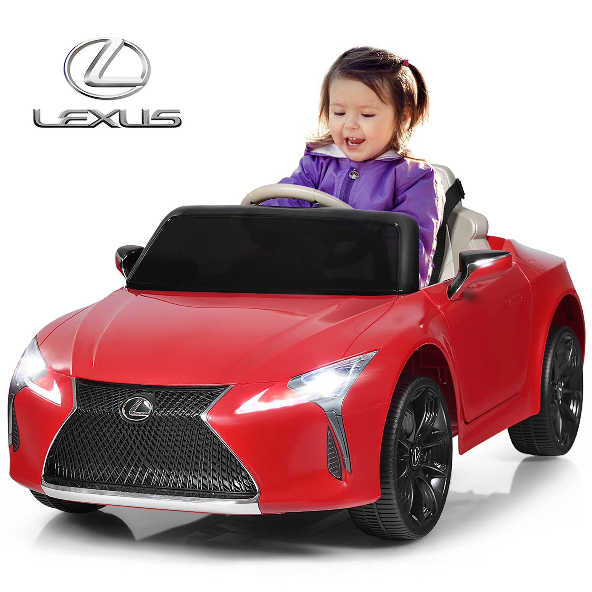 Alt View 1. Costway - Costway 12V Kids Ride on Car Lexus LC500 Licensed Remote Control Electric Vehicle - Red.