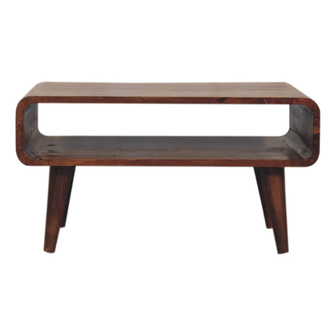 Artisan Furniture - Solid Wood Open Chestnut Media Unit, Dark Brown - Browm