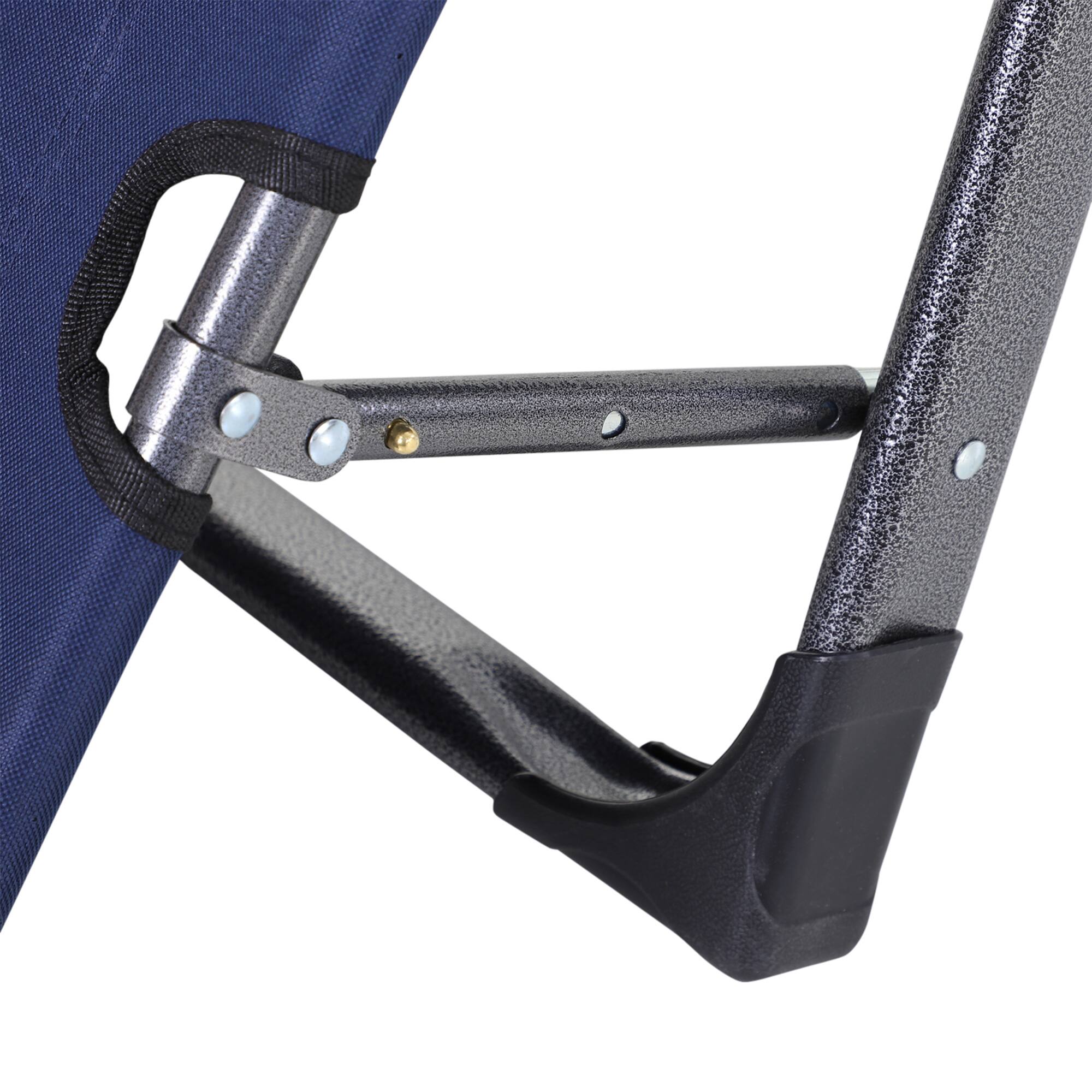 Alt View 8. Outsunny - Folding Chaise Lounge Chair for Outside, 2-in-1 Tanning Chair with Pillow & Pocket, Adjustable Pool Chair for Beach - Navy.