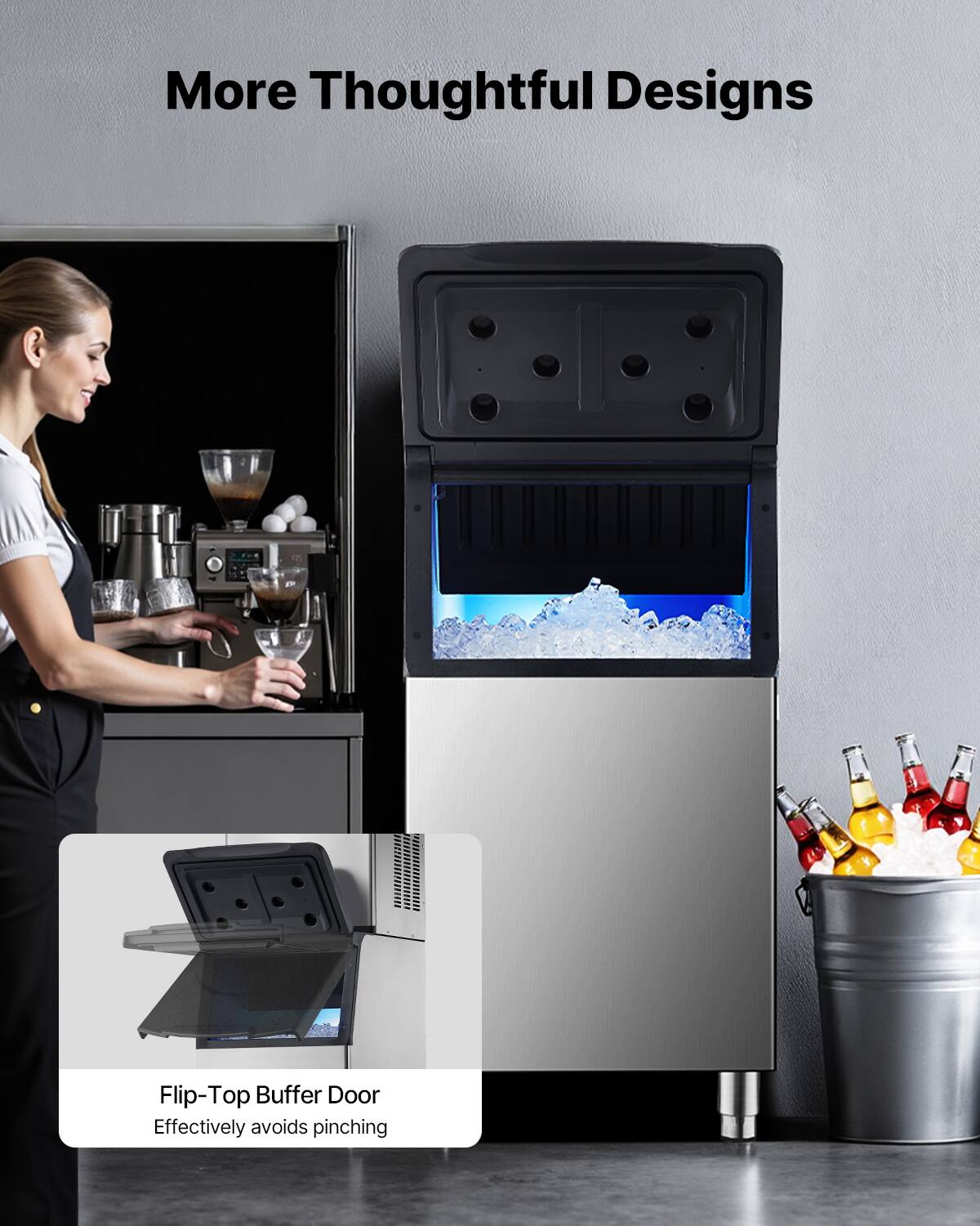 More Thoughtful Designs

Flip-Top Buffer Door
Effectively avoids pinching