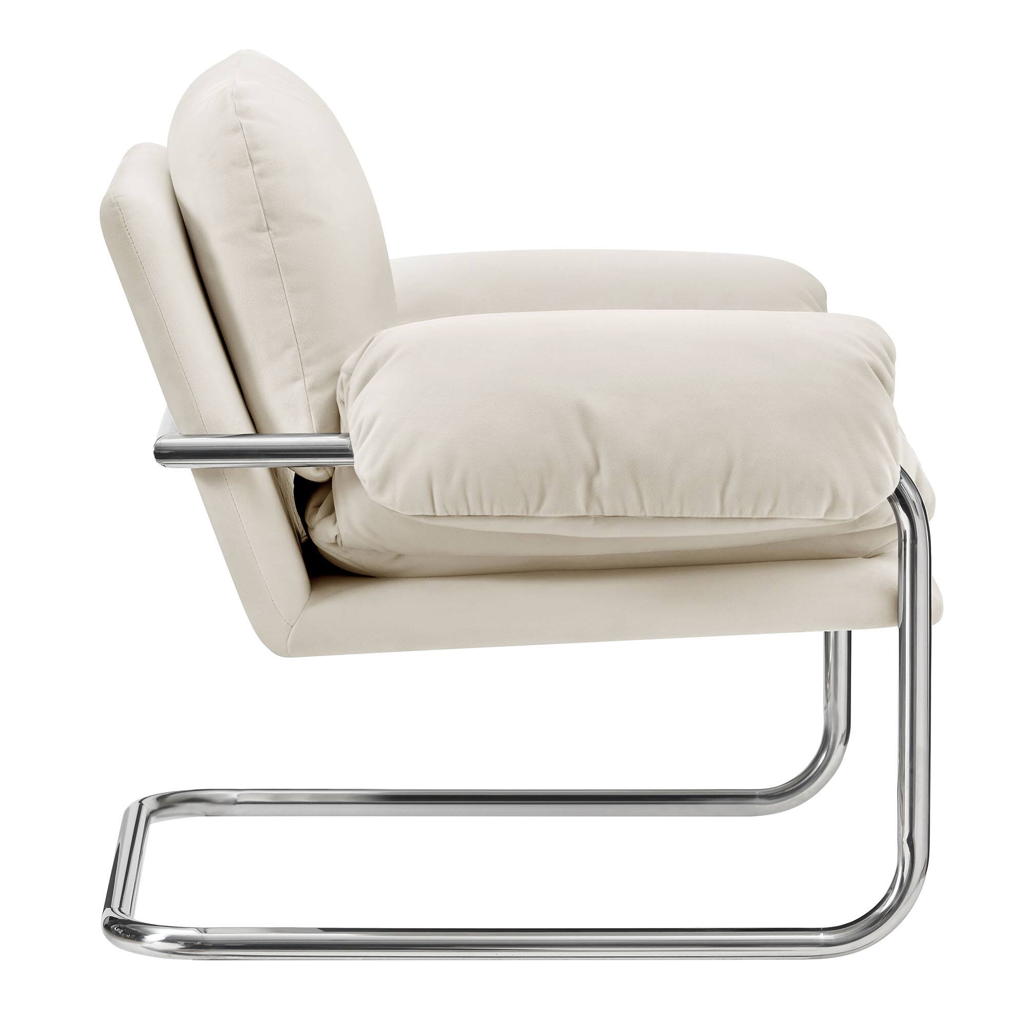 Alt View 2. Modway - Ansel Performance Velvet Accent Chair by Modway - Alabaster.