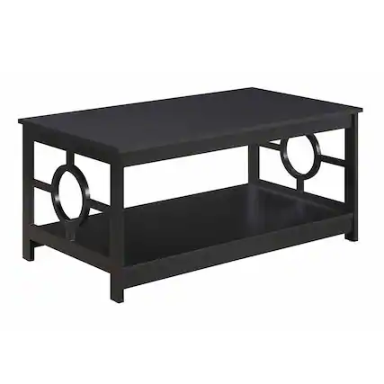 Front. Convenience Concepts - Ring Coffee Table - Black.