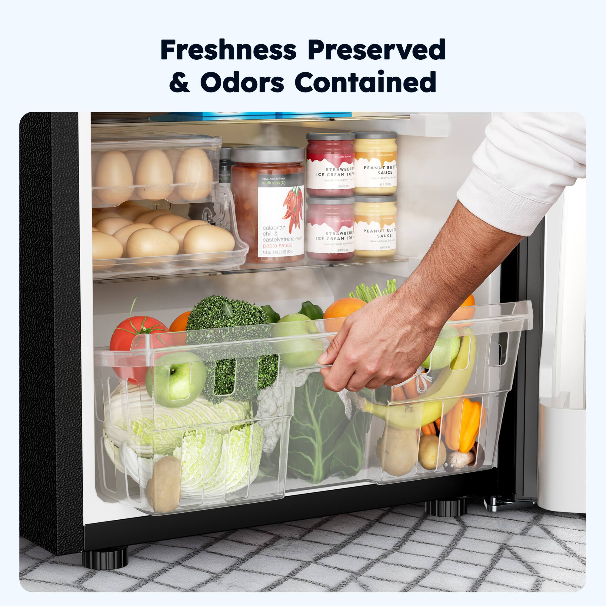 Freshness Preserved & Odors Contained