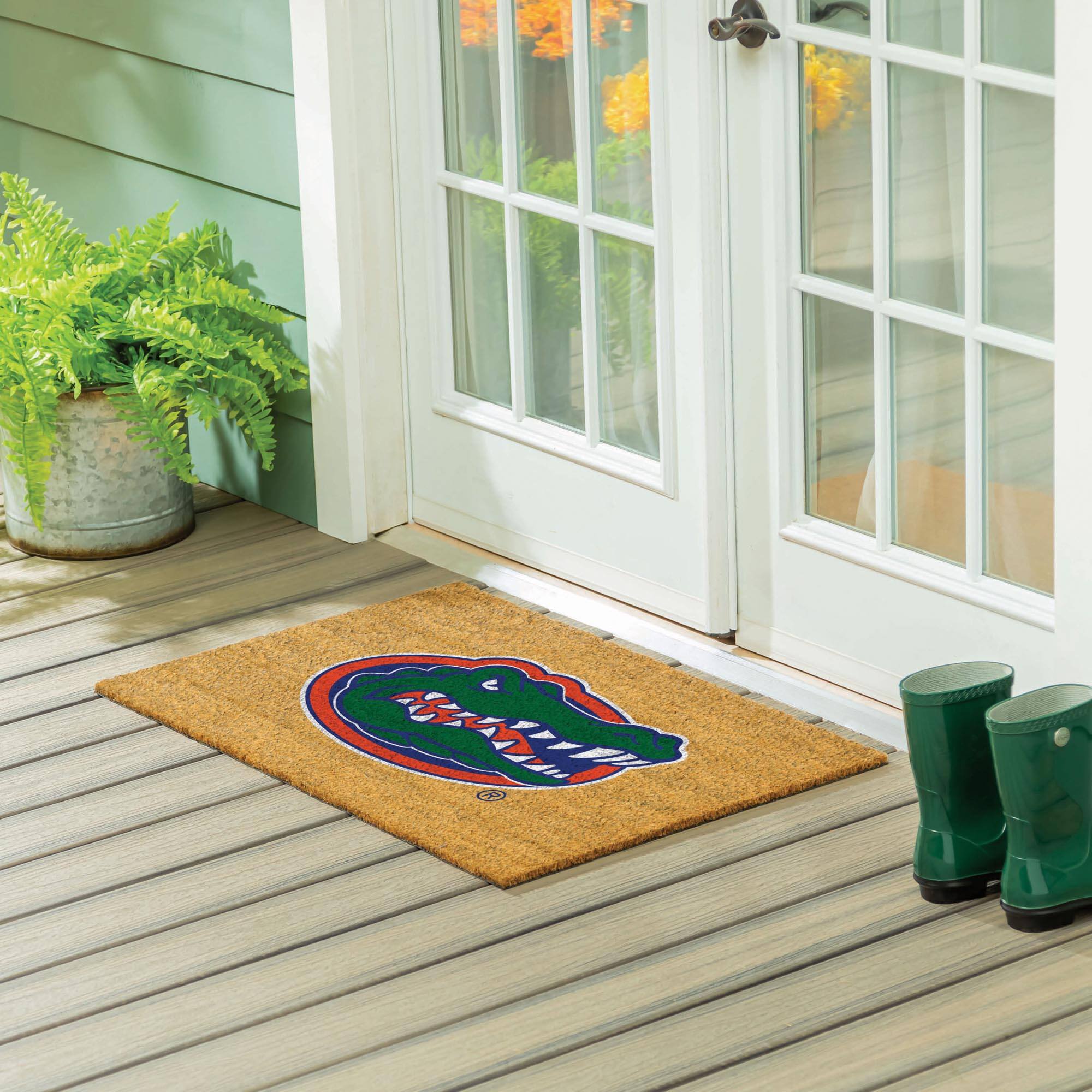 Alt View 1. Evergreen Enterprises - Florida Gators 24" x 36" Outdoor Team Logo Coir Mat - Brown.