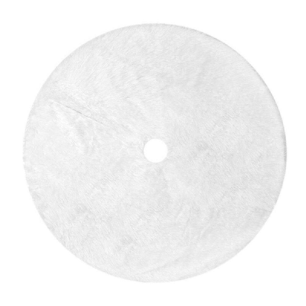 MOVSSOU - Christmas Tree Skirt Plush Collar Xmas Tree Skirt Christmas Decorations Holiday Tree Ornaments Tree Decoration - White