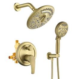 Boyel Living - Shower Set Brass SUS304 2-Function Valve 8-Inch Top Spray 9-Function Handheld 60-Inch Hose cUPC - Brushed Gold