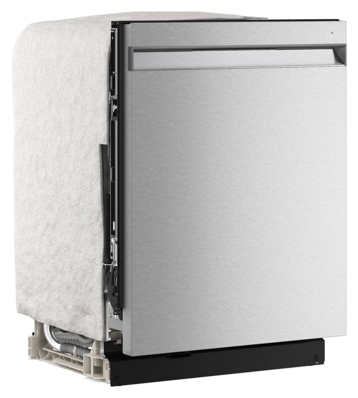 Angle. KitchenAid - 24 inch Top Control Built-In Tub Dishwasher with Third Rack - PrintShield Stainless.