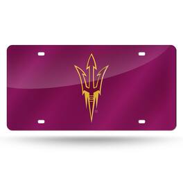 Rico Industries - Arizona State Sun Devils Dark Red Mirrored Laser Cut License Plate Laser Tag - Multi