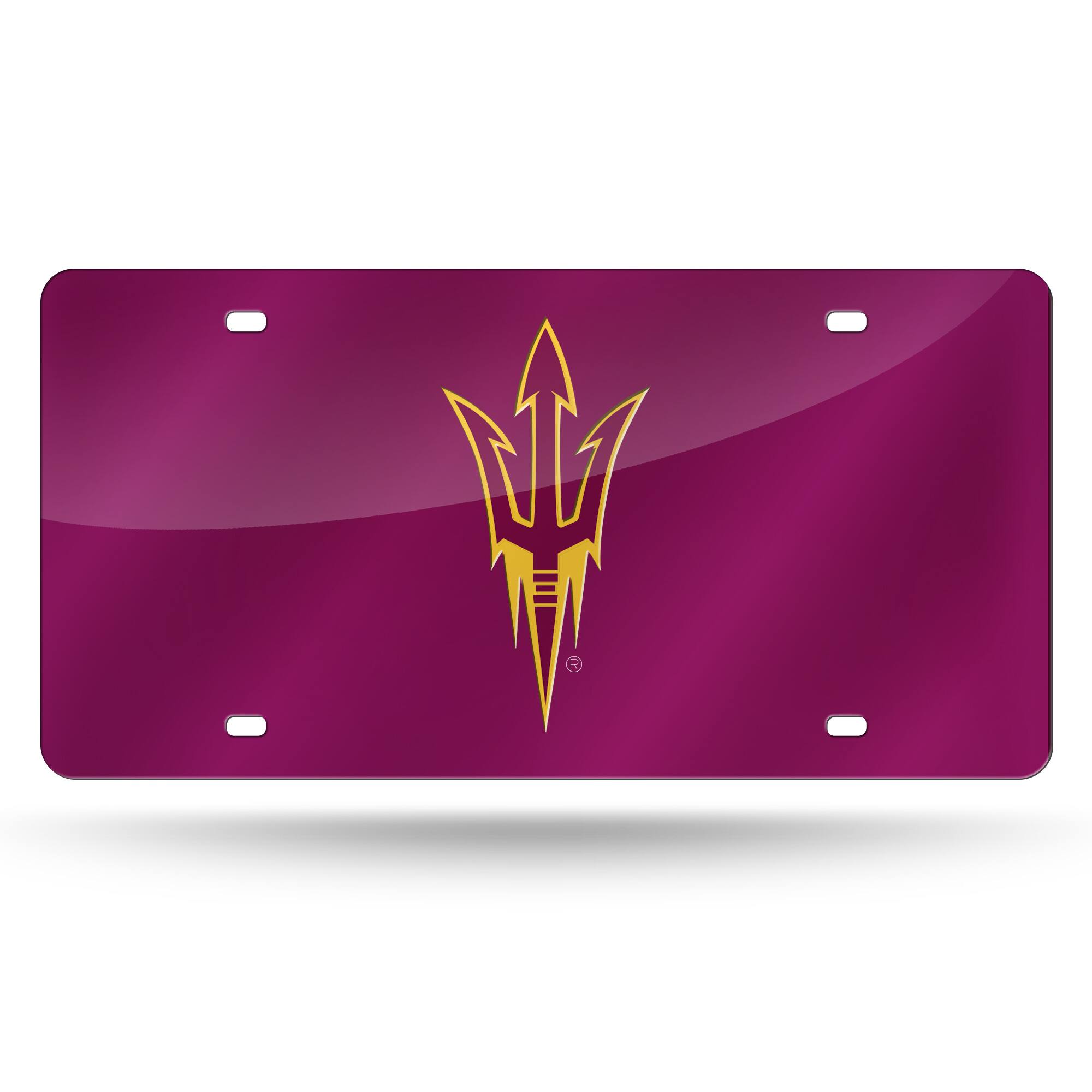 Arizona State Sun Devils Dark Red Mirror Look Acrylic License Plate Laser Tag