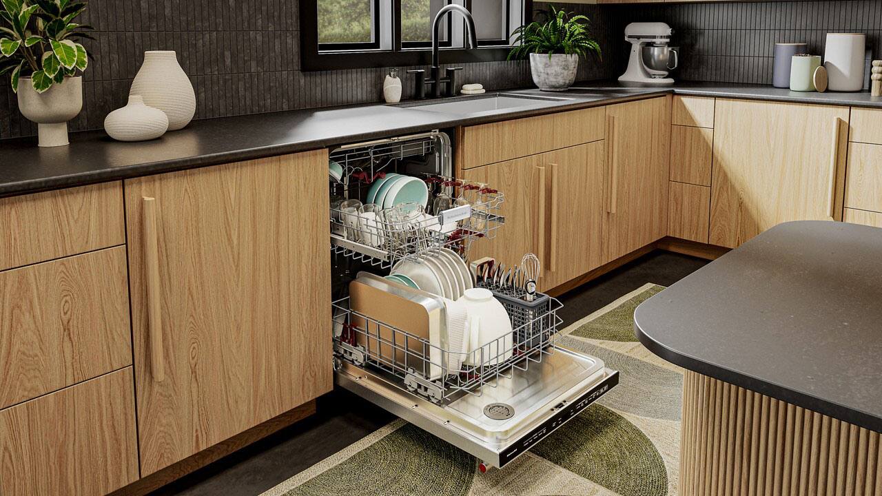 Alt View 24. KitchenAid - 24" Top Control Built-In Dishwasher with 360 Max Jets Third Rack, Advanced ProDry and Ultra-bright LED Lighting, 44 dBA - PrintShield Stainless.