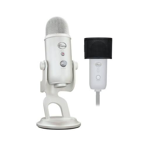 Angle. Blue Microphones - Blue Microphones Yeti USB Microphone (White Mist) with Knox Gear Pop Filter.